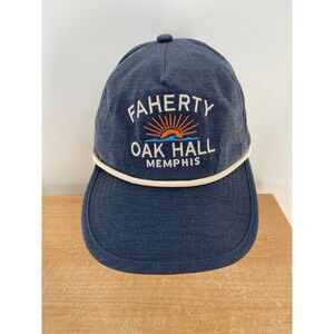 Faherty Oak Hall Memphis All Day Hat Dark Blue Nights Corded Snapback NEW